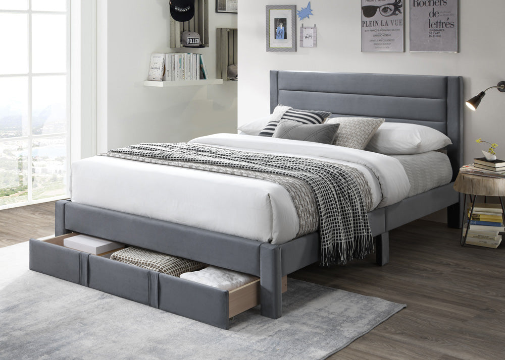 Heloise Bed Frame With Drawer - King